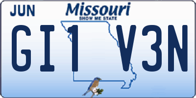 MO license plate GI1V3N