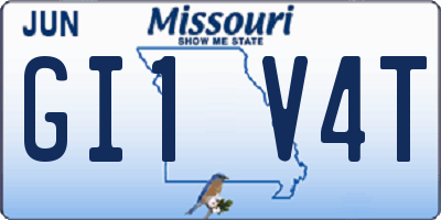 MO license plate GI1V4T
