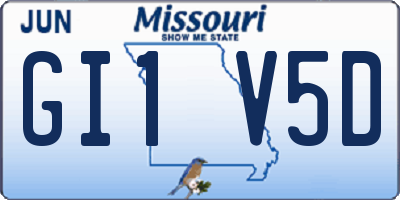 MO license plate GI1V5D