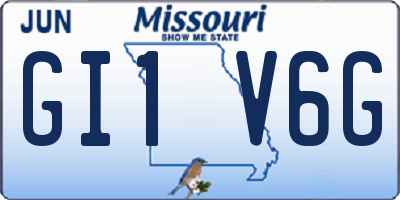 MO license plate GI1V6G