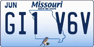 MO license plate GI1V6V