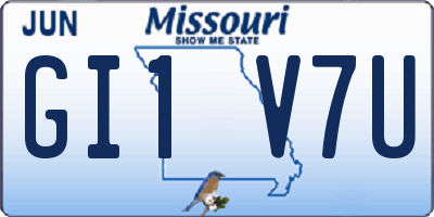 MO license plate GI1V7U