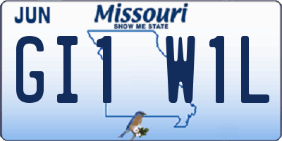 MO license plate GI1W1L