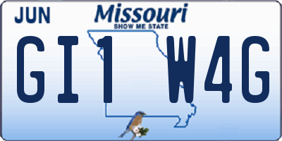 MO license plate GI1W4G
