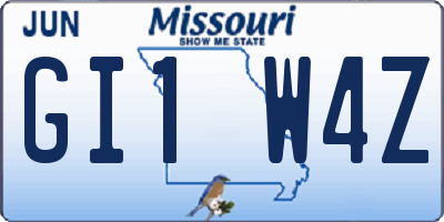MO license plate GI1W4Z
