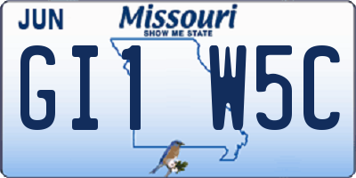 MO license plate GI1W5C