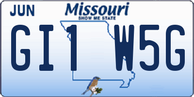 MO license plate GI1W5G