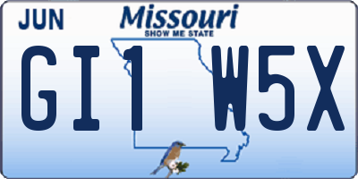 MO license plate GI1W5X