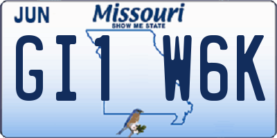 MO license plate GI1W6K