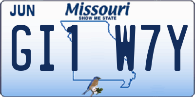 MO license plate GI1W7Y