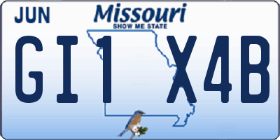 MO license plate GI1X4B