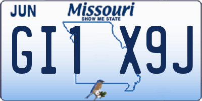 MO license plate GI1X9J