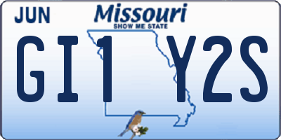 MO license plate GI1Y2S
