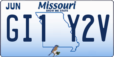 MO license plate GI1Y2V