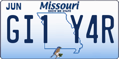 MO license plate GI1Y4R