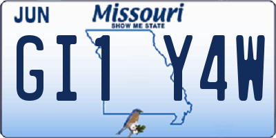 MO license plate GI1Y4W