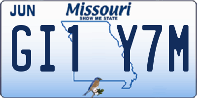 MO license plate GI1Y7M