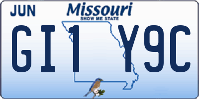 MO license plate GI1Y9C