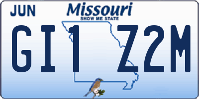 MO license plate GI1Z2M