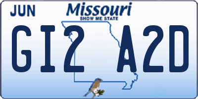 MO license plate GI2A2D