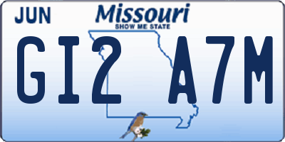 MO license plate GI2A7M