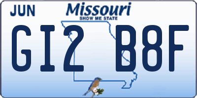 MO license plate GI2B8F