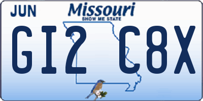 MO license plate GI2C8X
