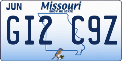 MO license plate GI2C9Z