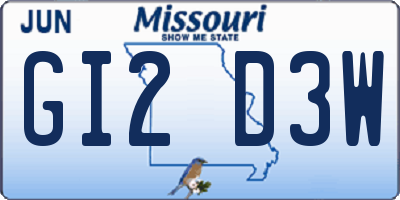 MO license plate GI2D3W