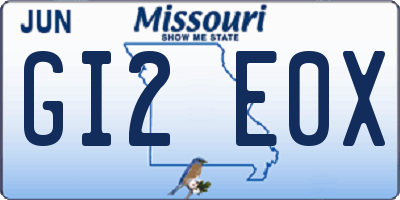 MO license plate GI2E0X