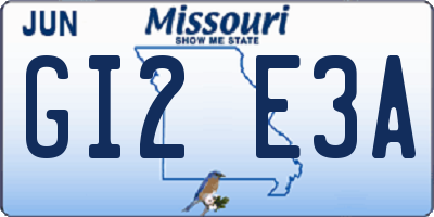 MO license plate GI2E3A