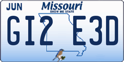 MO license plate GI2E3D