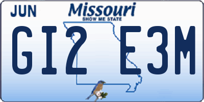 MO license plate GI2E3M
