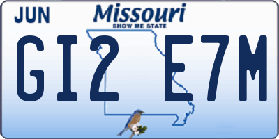 MO license plate GI2E7M