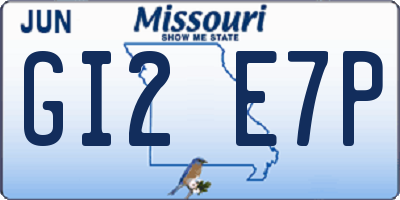 MO license plate GI2E7P