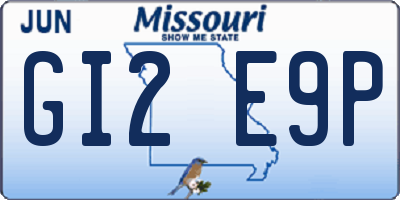 MO license plate GI2E9P