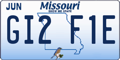 MO license plate GI2F1E