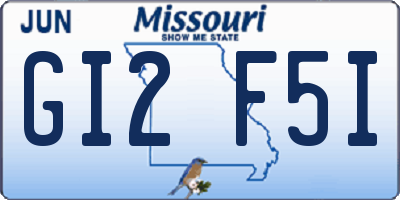 MO license plate GI2F5I