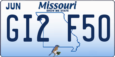 MO license plate GI2F5O