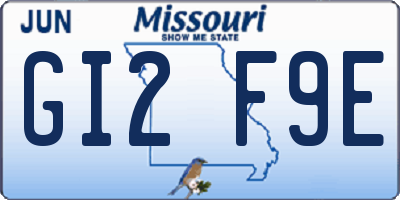 MO license plate GI2F9E