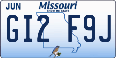 MO license plate GI2F9J