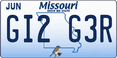 MO license plate GI2G3R