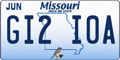 MO license plate GI2I0A
