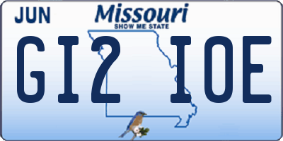 MO license plate GI2I0E