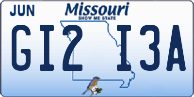 MO license plate GI2I3A