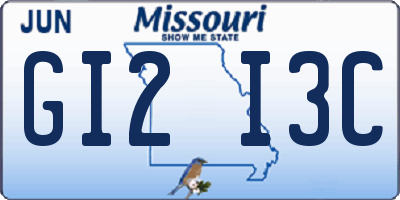 MO license plate GI2I3C
