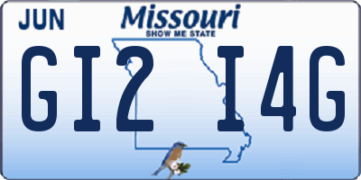 MO license plate GI2I4G