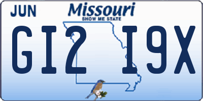 MO license plate GI2I9X