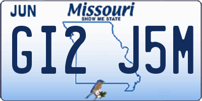 MO license plate GI2J5M