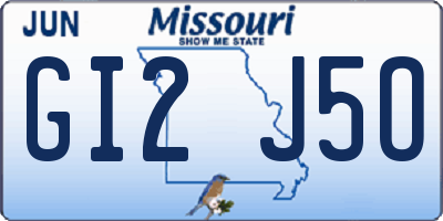 MO license plate GI2J5O